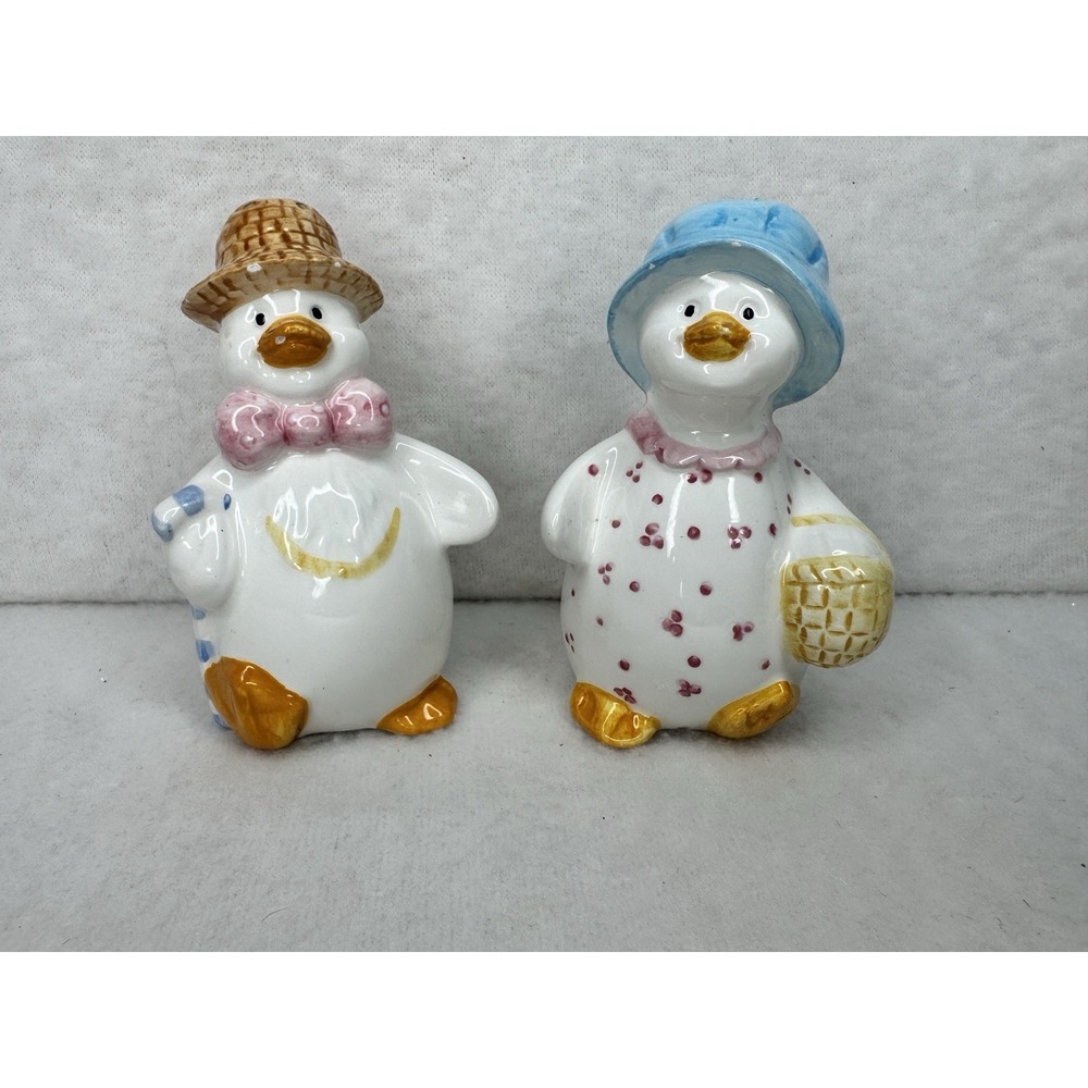 Vintage Boy and Girl Duck Salt And Pepper Shakers Set